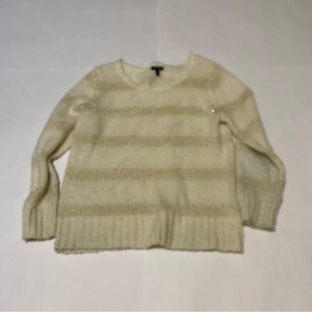 Apt. 9 Cream Striped Sweater size extra large